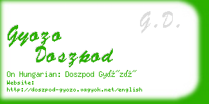 gyozo doszpod business card